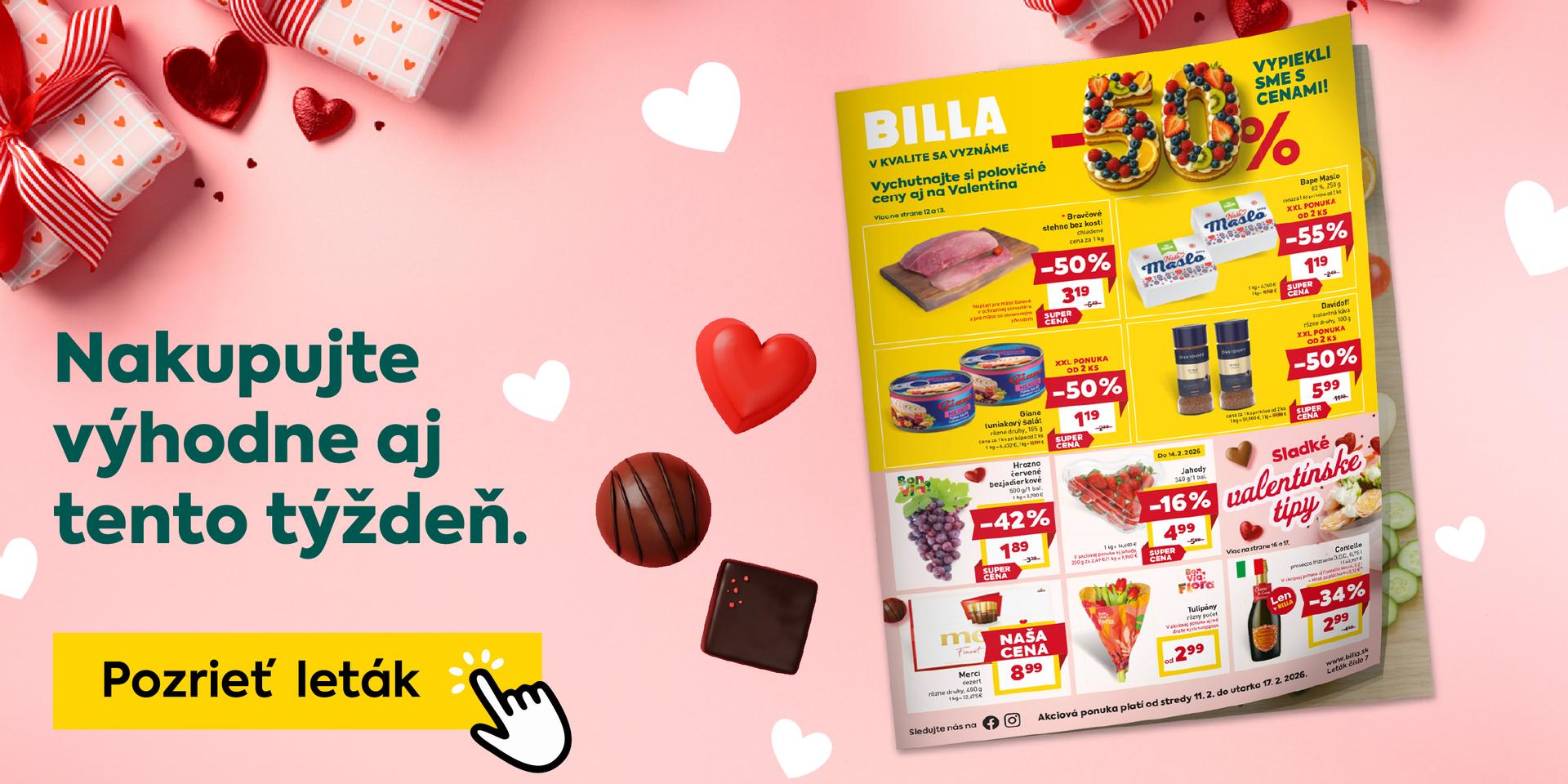 Nakupujte výhodne so zľavami z letáka. Pozrite sa, aké akcie sme pre Vás pripravili! Aktuálny leták je platný od stredy 11. 2. do utorka 17.2. 2026